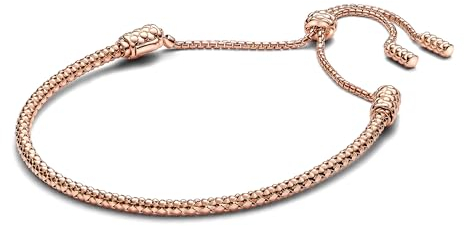 PANDORA Moments 583090C00-2 - Braccialetto con borchie in argento Sterling placcato oro rosa, 28 cm, 28 cm, Argento sterling, Senza Gemstone