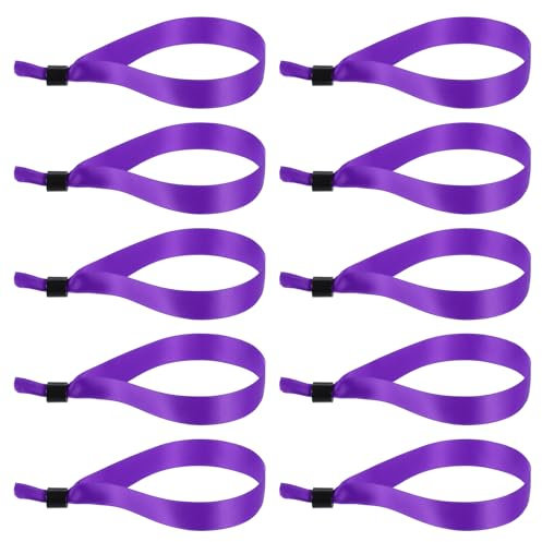 PATIKIL 100Pcs Bracelets de Poignet Jetables en Tissu Réglables Bracelets de Poignet pour Événements Violet