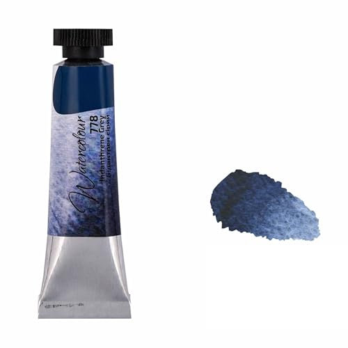 7 Artists Indanthren Grau Aquarellfarbe 10 ml Tube, Hochwertige Künstler-Aquarell, Feinste Küntsler-Aquarellfarben