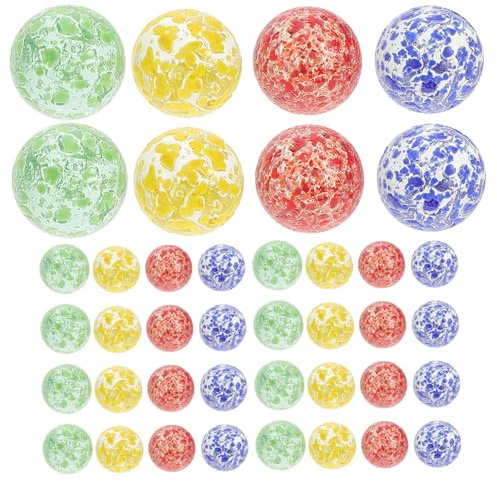 UPKOCH Glasmurmeln 2 Beutel Bunte Murmeln 16mm 50 Stück Dekorative Murmeln für Aquarien Halma Spiel Partyspiele Vasendekoration Kinder Füllmaterial