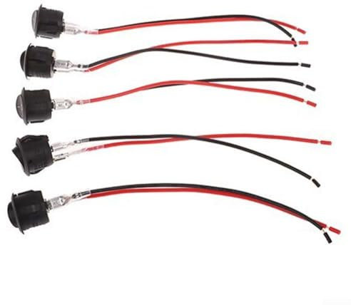 Interrupteur à bascule rond 2 broches ON/OFF pour voitures et camping-cars en nylon PA66, 12 V 20 A Composant électrique
