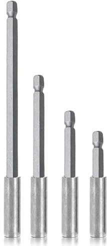 Magnetic Drill Bit Extension Holder, 60mm 75mm 100mm 150mm Magnetic Screwdriver Bits Holder with 1/4 Hex Shank for Screwdriver Drill