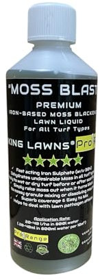 Striking Lawns - Spray anti-muschio per prato, liquido ad azione rapida, trasforma il muschio nero in meno di 72 ore | Copre 250 m² | Applicazione spray | Sicuro per animali domestici una volta