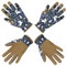 HANDLANDY 2 Pairs Kids Gardening Gloves, Leather Children Work Glove, Children Toddler Yard Outdoor Playing Gloves for Boys Girls Gift (L, Blue)