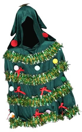 Disfraz de árbol de Navidad para mujer, disfraz de cosplay, fiesta de máscaras, juego de rol, multicolor, talla única, Multicolor, one-size