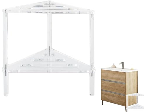 Generisch Duschhocker - Elegantes transparentes Design Hochleistungsbad Stuhl Winkel dusche Dusche im dreieckigen Acryl für das Innenbad ideal für Sicherheitskomfort