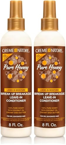 Creme of Nature Pure Honey Break Up Breakage Leave-In Conditioner, Leave-In Conditioner gegen Haarbruch mit Honig, 236 ml (Packung mit 2)