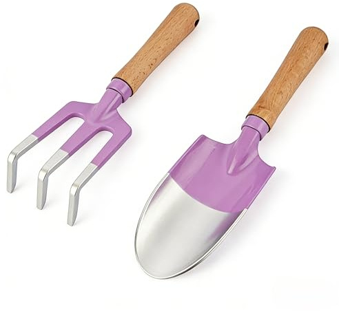 Gartenwerkzeug Set Mini Personalisierte, Gartengeräte Set aus Edelstahl mit Schaufel Rechen für Sandkasten und Blumenbeete