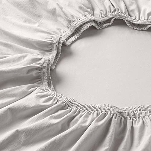 ESTELLA Spannbetttuch Fein-Jersey | Elfenbein | 120x200 cm | bügelfreie & trocknerfeste Qualität | Rundumgummi | 100% Baumwolle