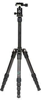 TRIOPO Kit Triopo G130+KK0S - Fotostativ - Schwarz - Kohlefaser - Maximale Höhe 122,5 cm - Minimale Höhe 26 cm - Tragfähigkeit 1 kg - 180° Faltbarkeit - Kompatibel mit DSLR und Kompaktkamera