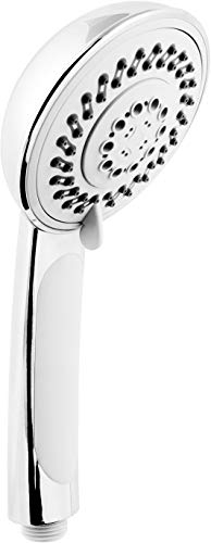 Cornat Handbrause Beolo - 104,5 mm Kopfdurchmesser - verchromt - 5 Strahlarten: Normal-, Soft & Massagestrahl - Anti-Kalk & Wasserspareinsatz / ECO-Brausekopf für Dusche & Badewanne / TECB3407