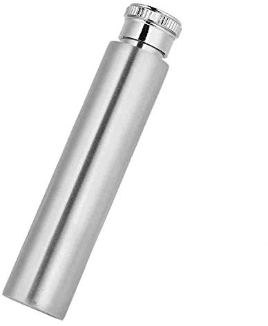 1 Oz Edelstahl Flachmann, Tragbar Edelstahl Wein-Fläschchen, Zigarre geformter Fläschchen Tube mit Schraubverschluss für Camping, Sport, Outdoor, Wandern, Silber, für Eltern