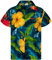 King Kameha Funky Chemise-Hawaienne, Manche-Courte, Big-Flower, Vert-Pétrole, M