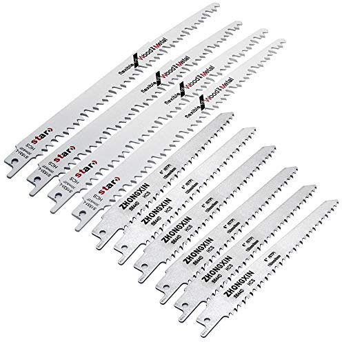 TF Säbelsägeblätter-Set, 10 Stück, Säbelsägeblätter, Universal-Ersatzklingen aus Hartstahl (240 mm 150 mm) für Metall-/Holzschneiden