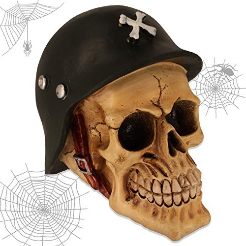 mtb more energy Deko Totenkopf ''Hell's Trooper'' - Abmessungen 15x11x15cm - Army G.I. Soldat Totenschädel Figur Dekoration
