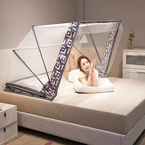 WRTN Mosquitera para Cama, Mosquitera De Viaje, Mosquitera Plegable Portátil para Cama Individual O Tamaño King, Dosel para Dormitorio, Mosquitera para Insectos(C,80 * 190 * 98cm)