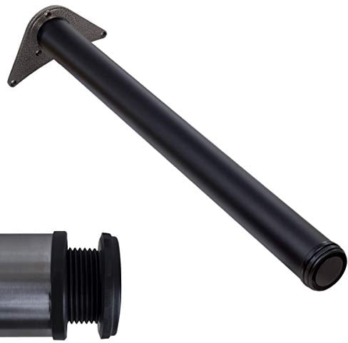 Stahlia Tischbeine höhenverstellbar regulierbar +30mm in Schwarz V2A für Schreibtisch Esstisch Küchenarbeitsplatte Kindertisch in Küche Büro Möbelfüße Füße inkl. Schraubenset | Ø60mm | Länge 560mm