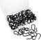 50 Pack Small S Hooks 1 Inch, Heavy Duty Mini S Hooks Black Metal Rustproof Hook for Hanging Plants, Backpacks, Keys & Pet Tags - Multi-Purpose Utility Hooks with PP Storage Box