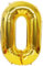 D2D | Party Balloon Zahl 0 XL in Gold - Größe 80 cm - Folienballon - Zahlenballon - Geburtstagsdeko - Helium Ballon