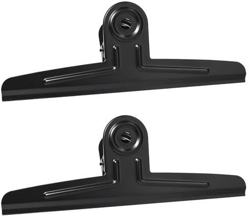 Komstuon Extra Large Bulldog Clips 11.8 Inch/30 CM, 2 Pack Black Stainless Steel Document Binder for Drawing Board, Food, Posters, Office and School Supplies