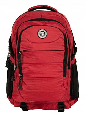 PASO Wasserdichter Sportrucksack für Damen und Herren - Bequemer Schulrucksack für Jungen und Mädchen - Leichter und ergonomischer Wanderrucksack - Schultasche - Rot