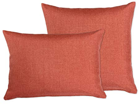 BEAUTEX Kissenhüllen in Leinen Optik, Kissen Kissenbezug Sofakissen mit Reißverschluss, Größe wählbar(2 St. 50x50 cm Terracotta)