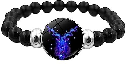 Perlenarmband Mit Zwölf Sternbildern, Paare, Sternzeichen-Armband, 8 Mm, Naturstein, Leuchtet Im Dunkeln, Armband Für Damen Und Herren, Leuchtender Schmuck, Geburtstagsgeschenk, Steinbock, Elastisc