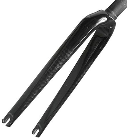 LHHL Carbon Fiber BMX Front Fork Folding Bicycle 14/16/18/20 Rigid Forks C Brake 1-1/8 Threadless Straight Tube 9X100mm QR Ultralight (Color : Black-glossy, Size : 16)