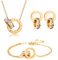 RPAEOY Schmuckset für Damen und Mädchen Zirkonia Edelstahl Römische Ziffern Kreis Anhänger Halskette Ohrringe Armband Set 18K Vergoldet Versilbert Schmuck Set Brautschmuck (Gold)