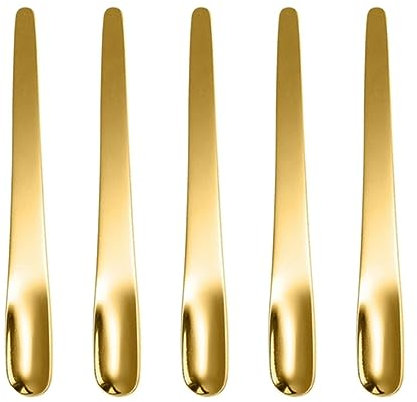 5Pcs Coffee Spoon Golden Color Silver Color Metal Spatula Nail Spoons Small Medicine Spoons Coffee Stirring Spoon Tea Spoon (Color : 5pcs-gold)