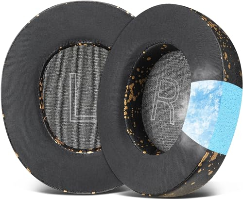 SOULWIT Cooling Gel Replacement Earpads for Microsoft Xbox Wireless/Wired, Xbox Stereo 20th Anniversary Special Edition Headset, Ear Pads Cushions with Ice Silk Fabric, Noise Isolation Foam-Black Gold