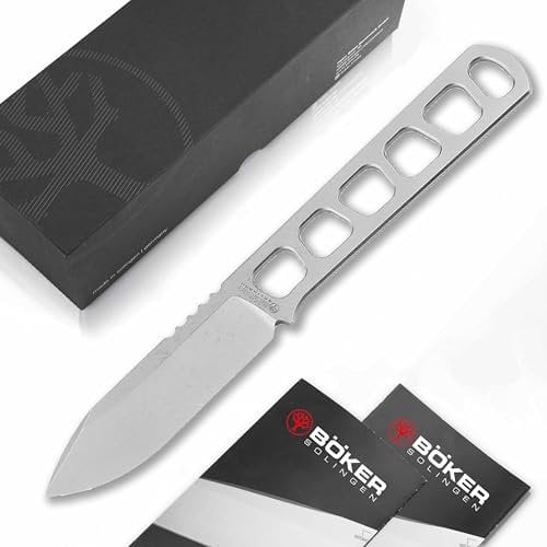 Böker SOLINGEN BFF Packlite Neck Knife - feststehendes Skelett-Messer mit Kydex-Scheide & Kugelkette - Ganzstahl Messer mit MagnaCut Droppoint Klinge - EDC Halsmesser ultra-leicht - Made in Germany