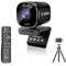 Webcam 4K, webcam USB avec 4 microphones antibruit, webcam 4K pour PC/Mac, webcam en streaming, OSD et cache de confidentialité intégrés, webcam grand angle Plug & Play pour zoom, équipes, cours en