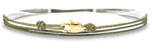 TRIPLE K&S surfer armband herren & Damen mit Karabiner-Haken Verschluss Handmade - Maritimer Surfer Schmuck - Minimalistisches Stoff-Armband - 100% Wasserfest & verstellbar (Olive Green)