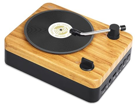 CHENTON BT5.3 Speaker Playback Portable Wireless Speaker with Vintage Record Player Design AUX IN/TF Card Playback Rechargeable Mini Speaker