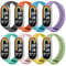 AXFEE 8 Pack Armband Kompatibel mit Xiaomi Mi Band 8, Weiches Silikon Verstellbare Fitness Ersatzbänder für Mi-Band 8 armband, Wasserdicht Ersatzband(Stil A)