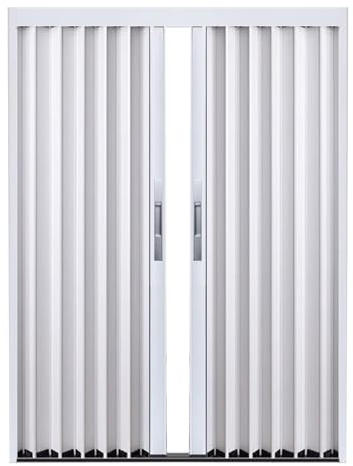 Aluminium Akkordeon Falttür für Küche & Bad abschließbar Weiß Schiebetür für Wäsche/Dusche Größe:156x203cm Platzsparendes Design Modern Home Upgrade