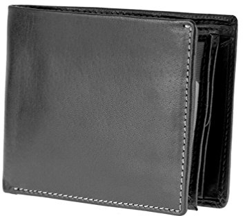 Alpenleder Portmonee - Modell: Davos (Handgefertigt) - Nachhaltiges Bio-Leder aus regionaler Landwirtschaft | Geldbörse, Portmonee Damen & Herren Leder *Fair Produziert* (12 x 9.5 x 2cm - Ebenholz)