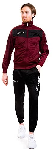 Givova Herren Visa Trainingsanzug, Mehrfarbig (granat/schwarz), M