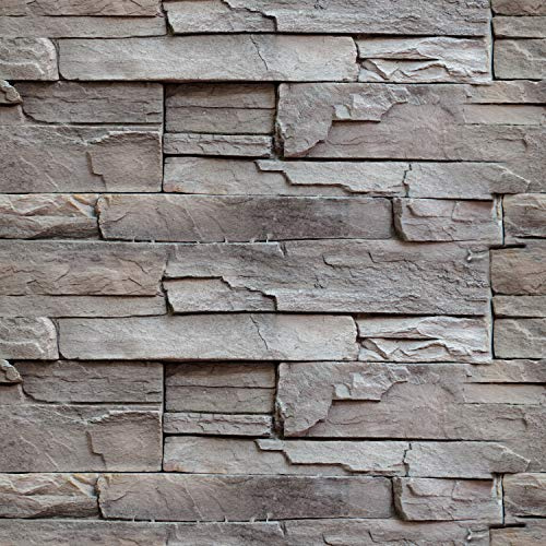 murando - Papier Peint Adhesif Mural, Sticker Mural, Effet Pierre 3D, 10 m