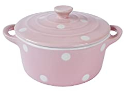 Isabelle Rose - IR5489 - Keramik Butterdose/Mini Backform - rot mit weißen Herzen