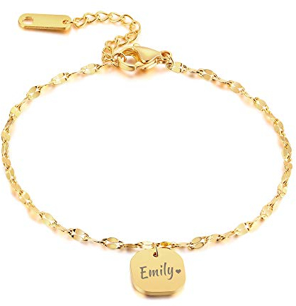 Angepasst Freundschaft Armband für Frauen Lip Link Charm ID Tag Armreif Brautjungfer Hochzeitsgeschenk für Mädchen Beziehung BFF Familienmanschette Edelstahl Schmuck, Verstellbar