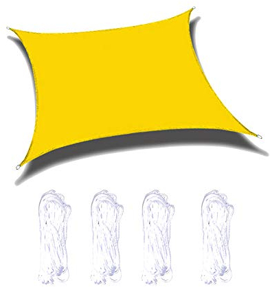 DAIHAN Sonnensegel Rechteckig Wasserdicht, UV Schutz Oxford-Stoff Wasserabweisend Sonnenschutz für Garten Balkon Und Terrasse,YG-Gelb,1.8x2M
