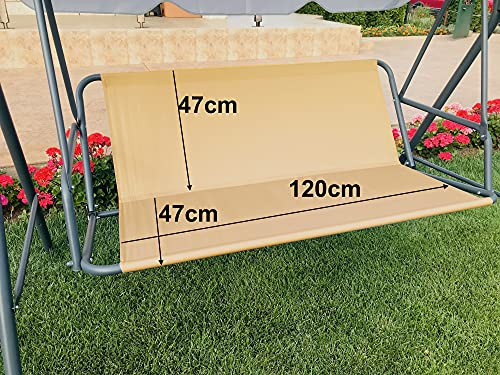 PETELA Funda de repuesto para asiento de columpio, fundas para silla hamaca y columpio de jardín, funda de banco (120 cm x 47 cm x 47 cm, beige)