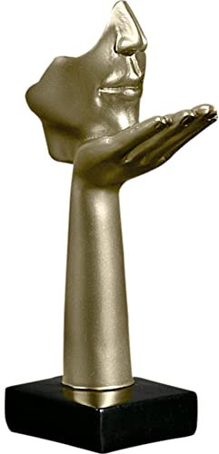 WAYUTO Moderne menschliche Gesicht Figur Mittelstück Abstrakte Kunst Statue Skulptur für Zuhause Bücherregal Desktop Dekor Harz Blasen EIN Kuss Statue Kreative Handgemachte Sammlerstück Kunst Gesicht