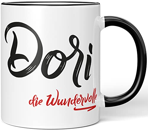 JUNIWORDS Tasse, Dori, die Wundervolle, Schwarz (5226699)
