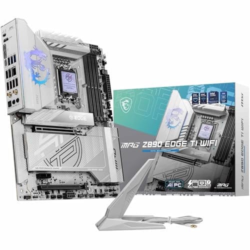 MSI MPG Z890 Edge TI WiFi Mainboard, ATX - Unterstützt Intel Core Ultra Prozessoren (Serie 2), LGA 1851-90A SPS VRM, DDR5 Memory Boost (9066+ MT/s OC), PCIe 5.0 x16, M.2 Gen5, Wi-Fi 7, 5G LAN