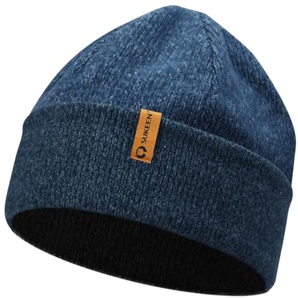 Sukeen Unisex Beanie-Mtze, Strickmütze Herren Damen, Wintermütze Strickmütze, Cuffed Hats Weich & Warm, Kopfbedeckung aus Jersey Baumwolle mit Elasthan-Anteil, Einheitsgröße