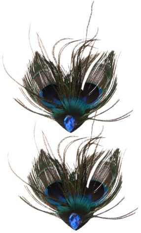 Beavorty 2st Pfauenfedern Haarspange Pfauenfeder Fascinators Pfauenfeder Flapper Kopfschmuck Fascinators 20s Flapper Pfauenfeder Haarnadel Haarschmuck Bankett Hochzeit
