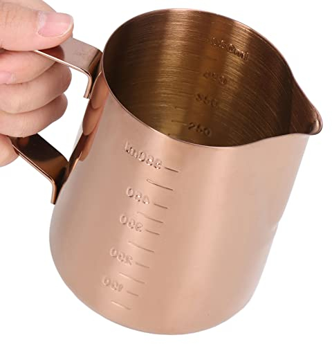 CHFYIJYHM Milk Frothing Pitcher, 550ml/18oz Milk Frother Cup 304 Stainless Steel Thickened Espresso Milk Steaming Pitcher, Milk Coffee Cappuccino Latte Art